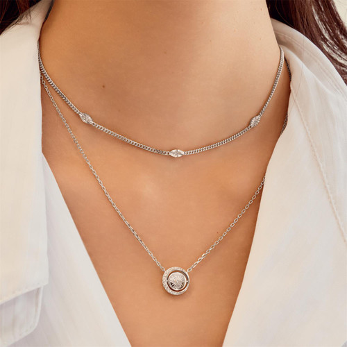 15"+3" Ania Haie Rhodium-Plated Sterling Silver Evil Eye Station Necklace