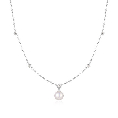 16"+2" Ania Haie Rhodium-Plated Sterling Silver Necklace with Pendant