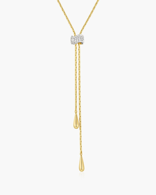 23"+3" Ania Haie Gold-Plated Sterling Silver Teardrop Slider Necklace