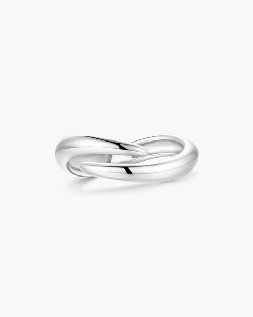 Ania Haie Rhodium-Plated Sterling Silver Spiral Adjustable Ring