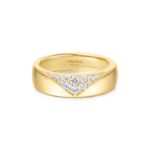 Ania Haie Gold-Plated Sterling Silver Pave Cubic Zirconia Ring R062-02G