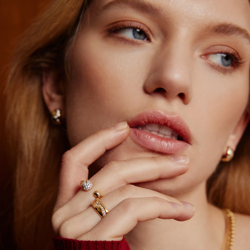 Ania Haie Gold-Plated Sterling Silver Celestial Chunky Ring R066-03G