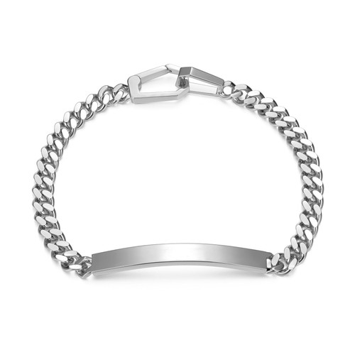 Men's 7.5" ID Rhodium-Plated Sterling Silver Cowboy Chain Bracelet by ETHOS - UB0029
