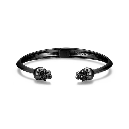 Mens Dark Reign Gunmetal-Finish Sterling Silver Cuff Bracelet by ETHOS - UB0041