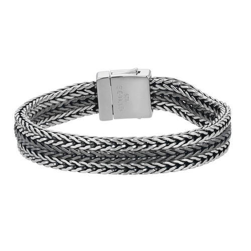 Men's Two-Tone Tri-Foxtail Chain Bracelet by ETHOS - UB0118