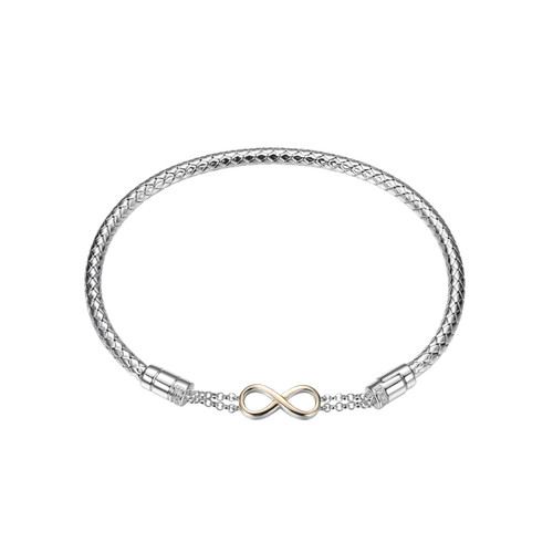 Charles Garnier True Two-Tone Sterling Silver & 14K Gold Diamond Bangle Bracelet CB0054
