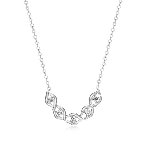 Charles Garnier Windsor Rhodium-Plated Sterling Silver Lab-Created White Sapphire Necklace CN0189