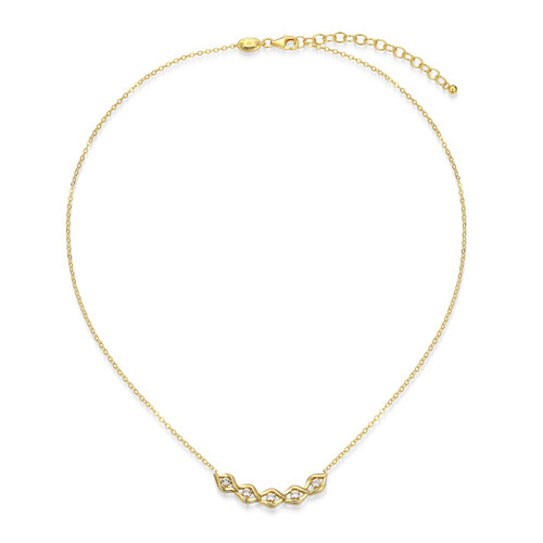 Charles Garnier Windsor Gold-Plated Sterling Silver Lab-Created White Sapphire Necklace CN0190