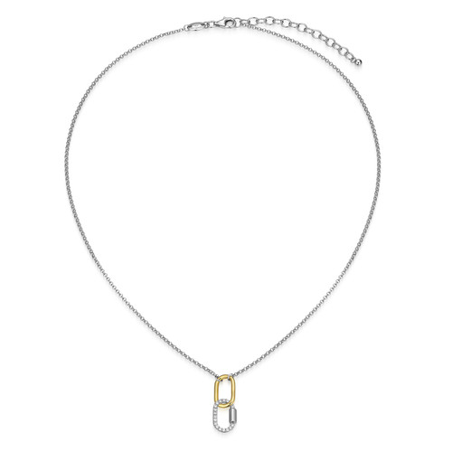 Charles Garnier Promise Gold/Rhodium-Plated Sterling Silver Cubic Zirconia Necklace CN0228