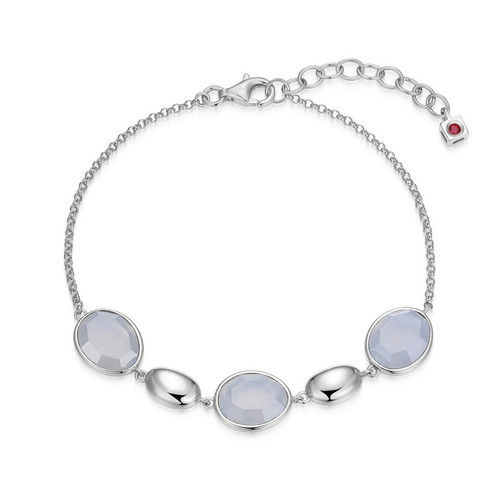 ELLE Jewelry Riviere Sterling Silver Blue Lace Agate Bracelet LB0239