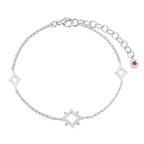 ELLE Jewelry Stellar Sterling Silver Cubic Zirconia Bracelet B10248WZ