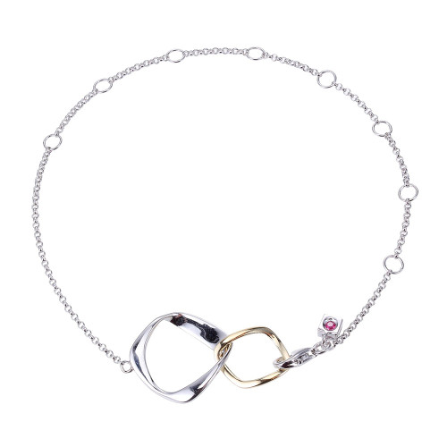 ELLE Jewelry Trilogy Two-Tone Plated Sterling Silver Bracelet B0501WY