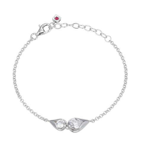 ELLE Jewelry Tulip Sterling Silver Cubic Zirconia Bracelet LB0255