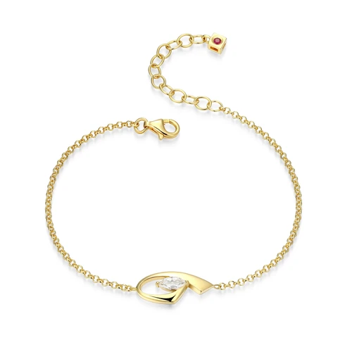 ELLE Jewelry Wink Gold-Plated Sterling Silver Cubic Zirconia Bracelet LB0277