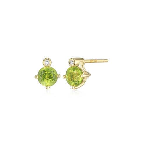 ELLE Jewelry Gold-Plated Sterling Silver Peridot Stud Earrings E10348AUGY