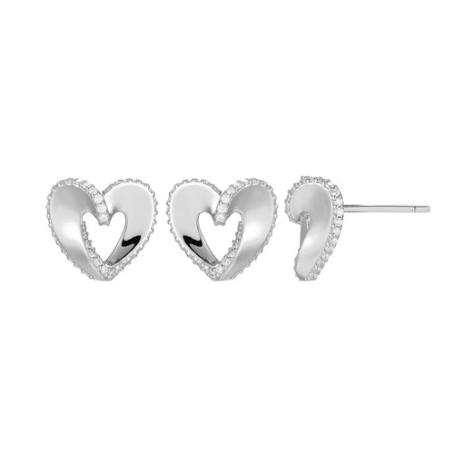 ELLE Jewelry Eternal Sterling Silver Cubic Zirconia Stud Earrings LE0249