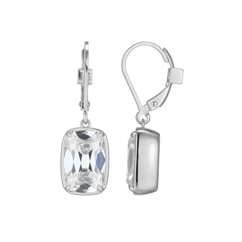 ELLE Jewelry Serenelle Sterling Silver Cubic Zirconia Leverback Earrings LE0269