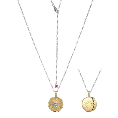 ELLE Two-Tone Plated Sterling Silver Lab-Created Sapphire Necklace LN0262