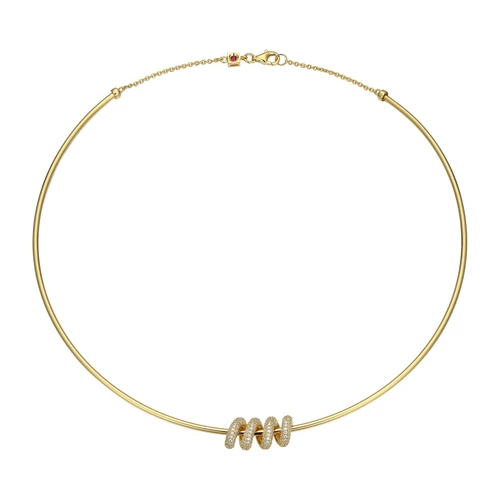 ELLE Jewelry Eternal Gold-Plated Sterling Silver Cubic Zirconia Necklace LN0244