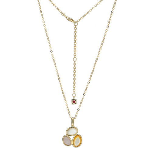 ELLE Jewelry Riviere Gold-Plated Sterling Silver Mother-of-Pearl Necklace LN0241