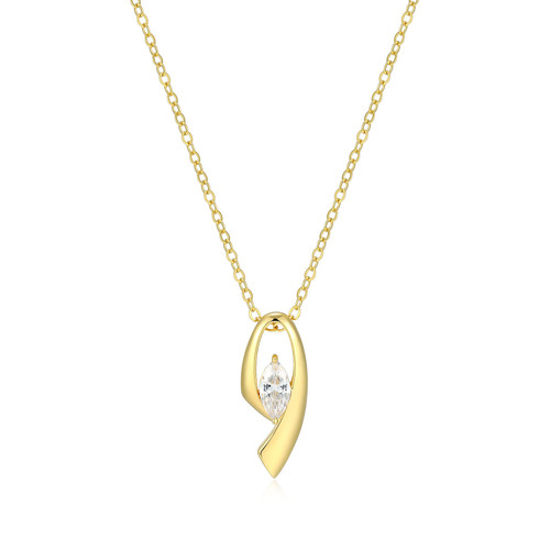 ELLE Jewelry Wink Gold-Plated Sterling Silver Cubic Zirconia Necklace LN0277