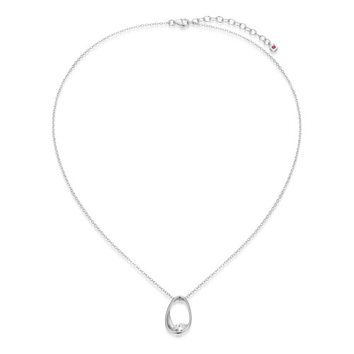 ELLE Jewelry Wink Sterling Silver Cubic Zirconia Necklace LN0278
