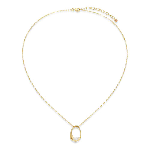 ELLE Jewelry Wink Gold-Plated Sterling Silver Cubic Zirconia Necklace LN0279