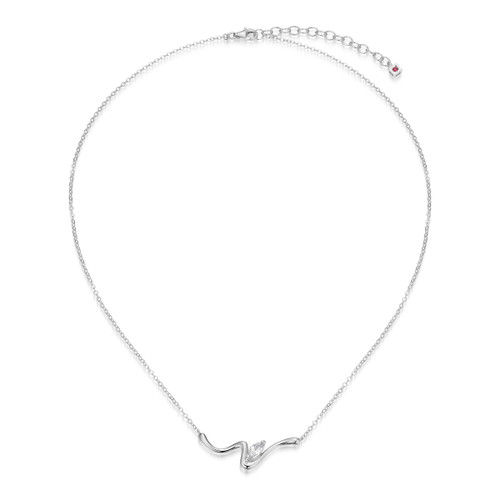 ELLE Jewelry Wink Sterling Silver Cubic Zirconia Necklace LN0280