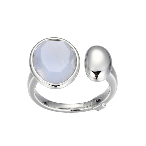 ELLE Jewelry Riviere Sterling Silver Blue Lace Agate Ring LR0239