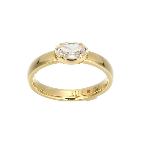 ELLE Jewelry Serenelle Gold-Plated Sterling Silver Cubic Zirconia Ring LR0268