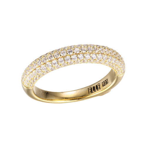 ELLE Jewelry Stardust Gold-Plated Sterling Silver CZ Ring R10294