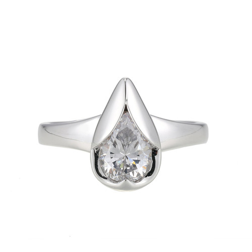ELLE Jewelry Tulip Sterling Silver Cubic Zirconia Ring LR0253