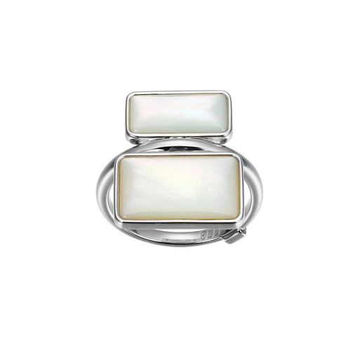 ELLE Jewelry Vera Sterling Silver White Mother-of-Pearl Ring LR0237