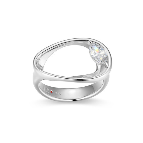 ELLE Jewelry Wink Sterling Silver Cubic Zirconia Ring LR0278