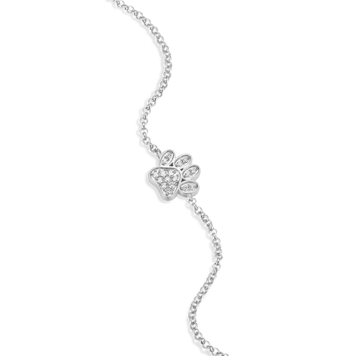 M by Monte Luna Paw Print Bolo Rhodium-Plated Sterling Silver Bracelet BB0032W