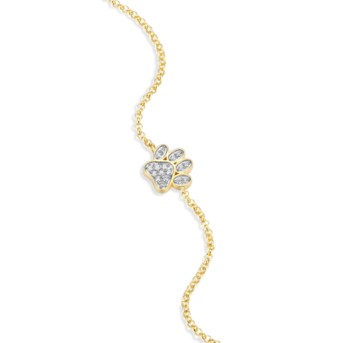 M by Monte Luna Paw Print Bolo 14K Yellow Gold-Plated Sterling Silver Bracelet BB0032Y