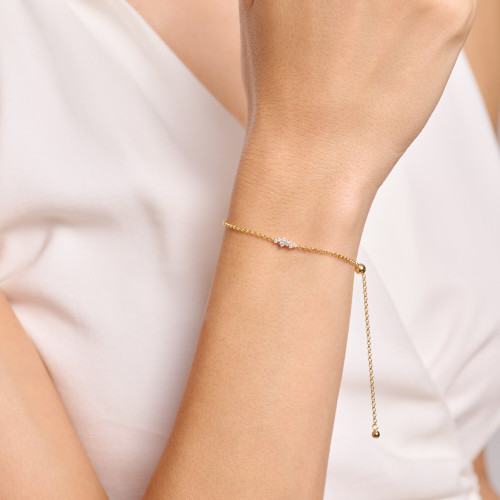 M by Monte Luna Scattered Lab-Created Diamond Bolo Gold-Plated Sterling Silver Bracelet