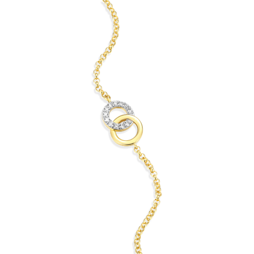 M by Monte Luna Twin Circle Bolo 14K Yellow Gold-Plated Sterling Silver Bracelet BB0077Y