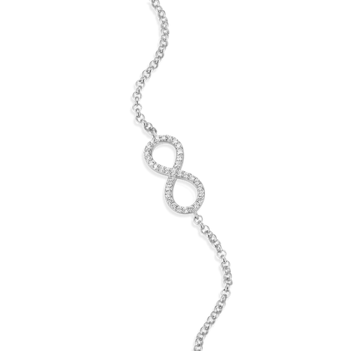 M by Monte Luna Infinity Bolo Rhodium-Plated Sterling Silver Bracelet BB0092W