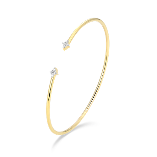 M by Monte Luna Four Cluster Lab-Created Diamond Flex Cuff Gold-Plated Sterling Silver Bracelet