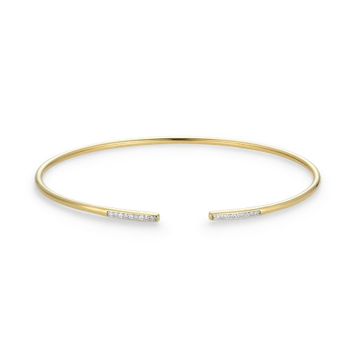 M by Monte Luna Pave Minimalist Lab-Created Diamond Flex Cuff 14K Yellow Gold-Plated Sterling Silver Bracelet BB0178Y