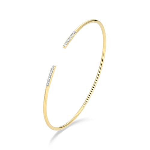 M by Monte Luna Pave Minimalist Lab-Created Diamond Flex Cuff Gold-Plated Sterling Silver Bracelet