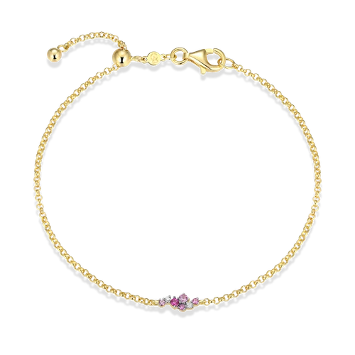 M by Monte Luna Scattered Ombre Lab-Created Ruby & Lab-Created Diamond Bolo 14K Yellow Gold-Plated Sterling Silver Bracelet BB0199Y