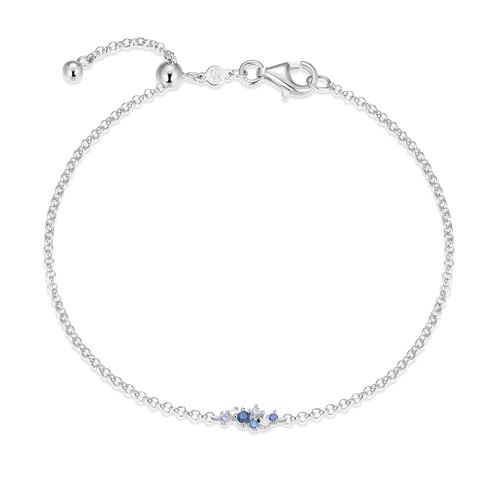 M by Monte Luna Scattered Ombre Lab-Created Sapphire & Lab-Created Diamond Bolo Rhodium-Plated Sterling Silver Bracelet BB0200W