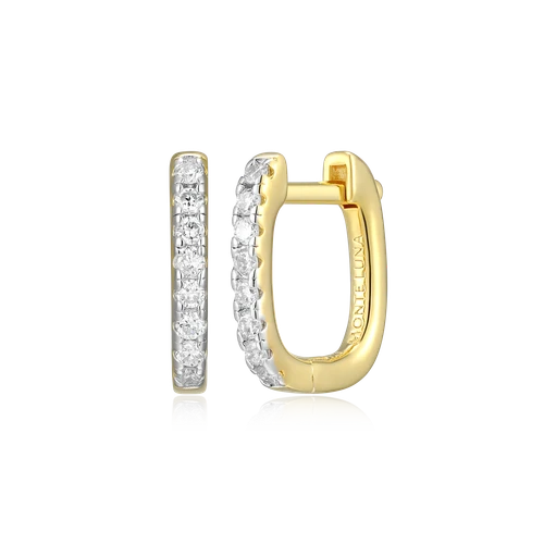 M by Monte Luna Cushion Hoop 14K Yellow Gold-Plated Sterling Silver Earrings BE0001Y