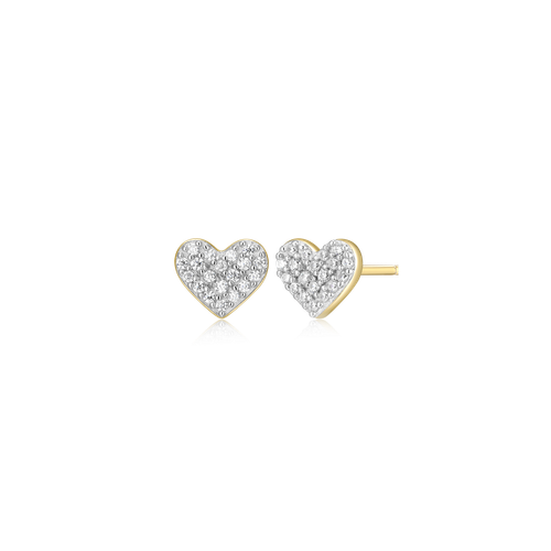 M by Monte Luna Heart Stud 14K Yellow Gold-Plated Sterling Silver Earrings BE0006Y