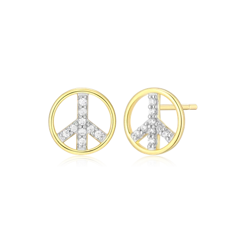 M by Monte Luna Peace Stud 14K Yellow Gold-Plated Sterling Silver Earrings BE0046Y