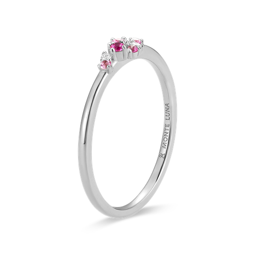 M by Monte Luna Scattered Ombre Lab-Created Ruby & Lab-Created Diamond Rhodium-Plated Sterling Silver Ring