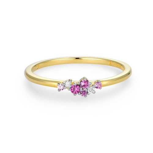 M by Monte Luna Scattered Ombre Lab-Created Ruby & Lab-Created Diamond 14K Yellow Gold-Plated Sterling Silver Ring BR0199Y