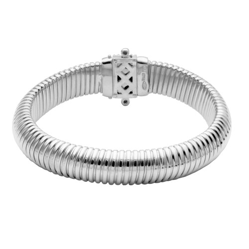 Charles Garnier Rhodium-Plated Sterling Silver Half-Round Bracelet - 7.5"